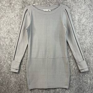 *Athleta Carmella Striped Athleisure Long Sleeve Dress Gray Size Small